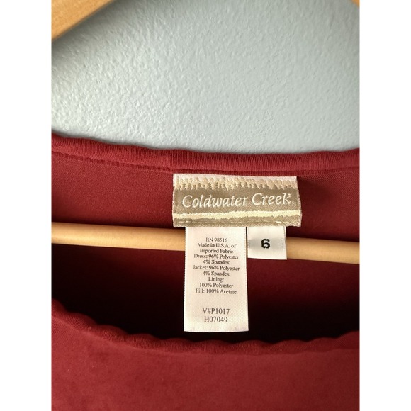 Coldwater Creek Red Midi Dress Womens Size‎ 6 Sleeveless - Picture 2 of 5